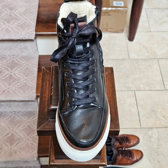 Brusque Unisex Soft Leather High-Tops, Black, EU 40 (US M-7; W-9) - Picture 10 of 16